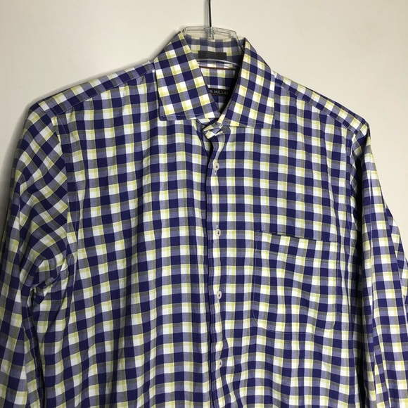 Peter Millar Plaid Button Up Men’s Long Sleeve 100% Cotton Shirt SZ M. - Picture 2 of 12
